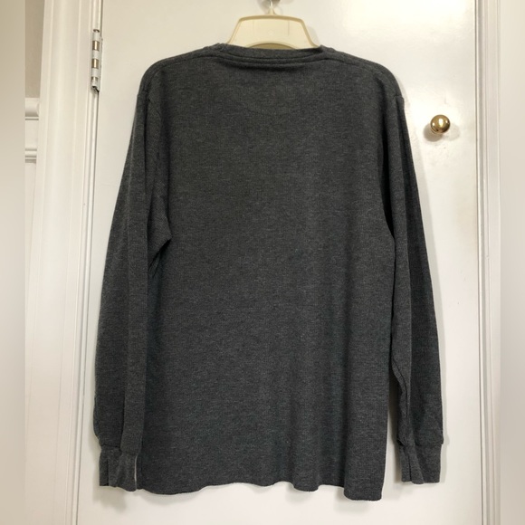 Men’s Blu Rock Gray Thermal Waffle Knit T-Shirt Top - Picture 4 of 16